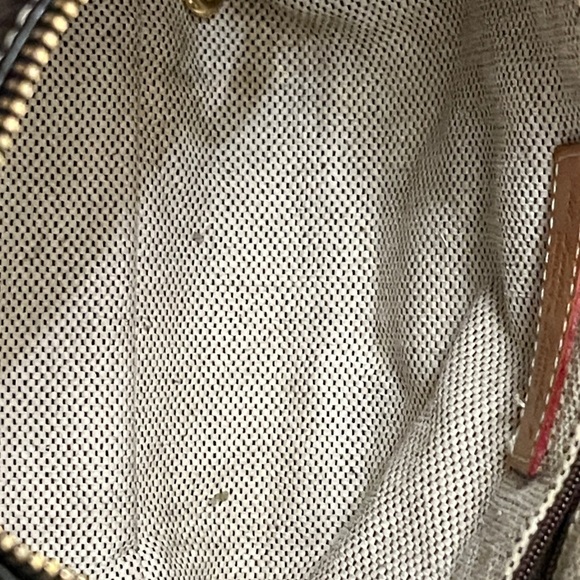 Dooney & Bourke Black and Brown Pebbled Leather Shoulder Bag Mini Hobo Classic - Picture 4 of 11